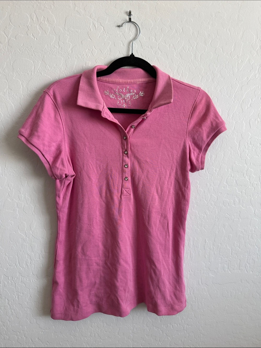 Pink Top Size Medium Rhinestone Buttons